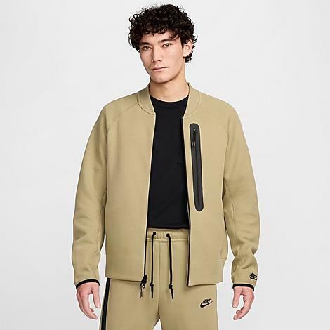 Nike Men's Sportswear Tech Fleece Bomber Jacket in Beige/Neutral Olive Cover