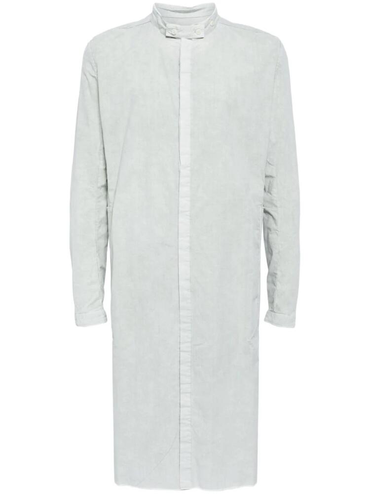 Boris Bidjan Saberi cotton-linen long shirt - Blue Cover