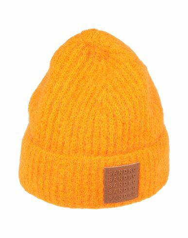 Sandro Woman Hat Orange Polyamide, Mohair wool, Elastane Cover