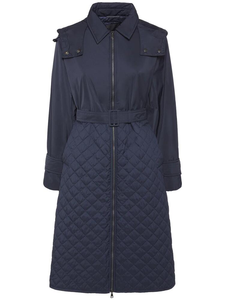 WEEKEND MAX MARA Olga Quilted Belted Long Coat W/hood Cover