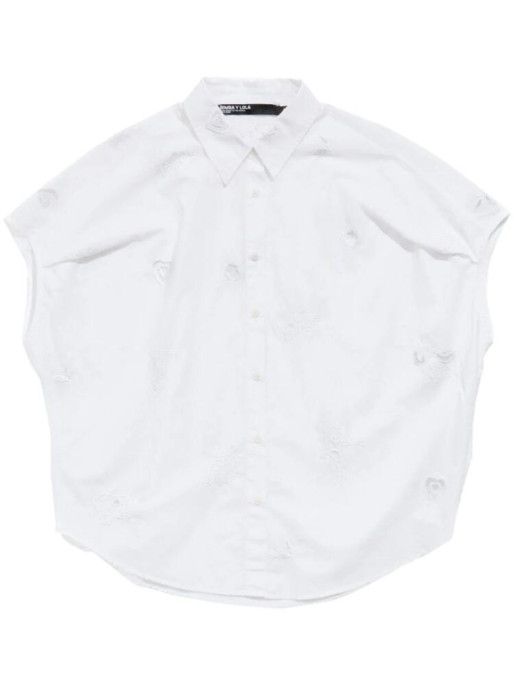 Bimba y Lola embroidered short-sleeve shirt - White Cover