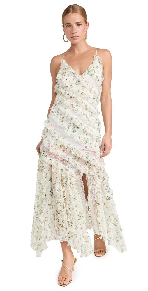 alice + olivia Sondra Lace Ruffle Maxi Dress Georgia Floral Cover