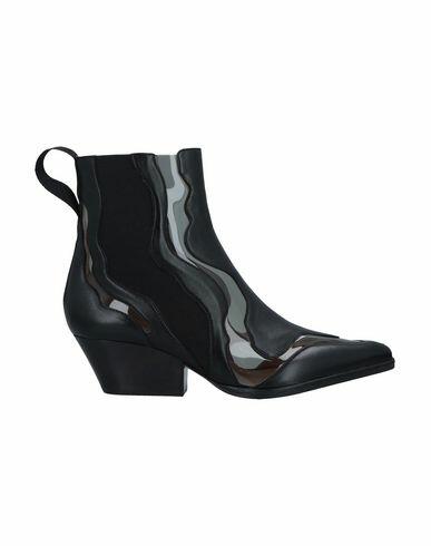 Sergio Rossi Woman Ankle boots Black Leather, Rubber Cover