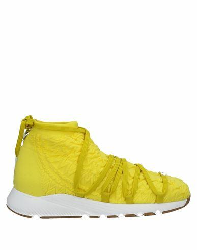 High Woman Sneakers Yellow Textile fibers Cover