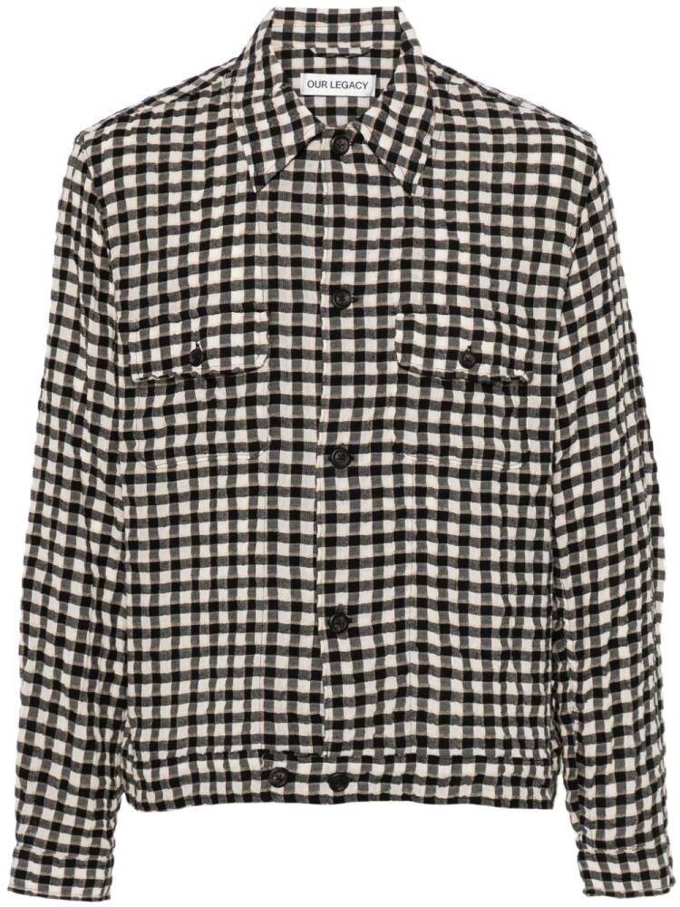 OUR LEGACY Coach gingham-check shirt - Black Cover