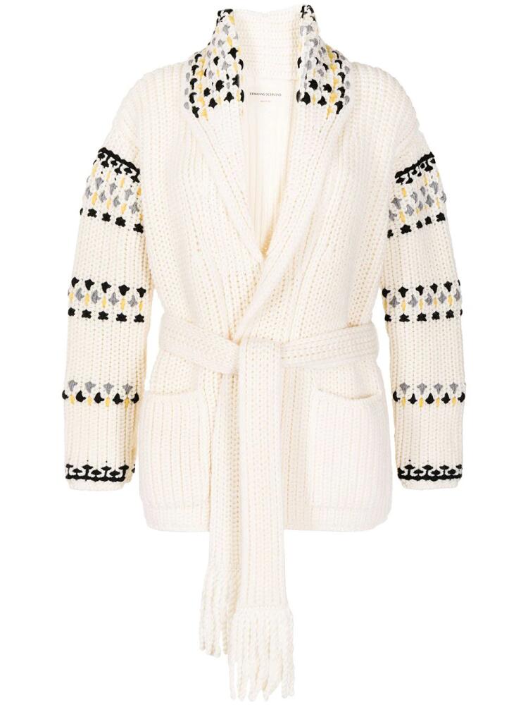 Ermanno Scervino diamond embroidered cardigan - White Cover