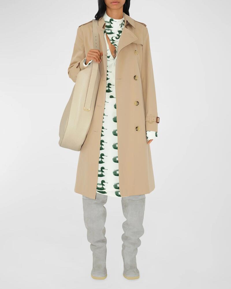 Burberry Kensington Organic Belted Double-Breasted Long Trench Coat Cover