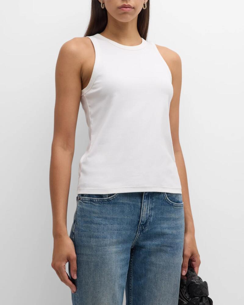 Lafayette 148 New York Swiss Cotton Rib Racerback Tank Cover