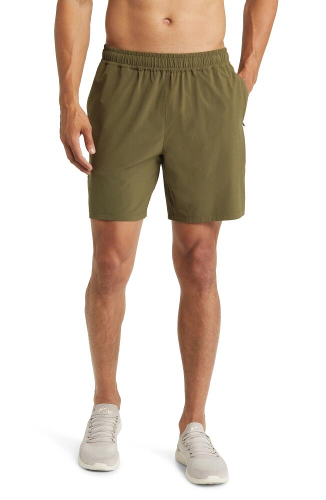 Beyond Yoga Pivotal Performance Shorts in Beyond Olive Cover