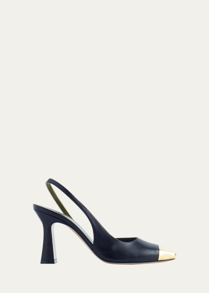 Maria Luca Eleonora Leather Metal-Toe Slingback Pumps Cover