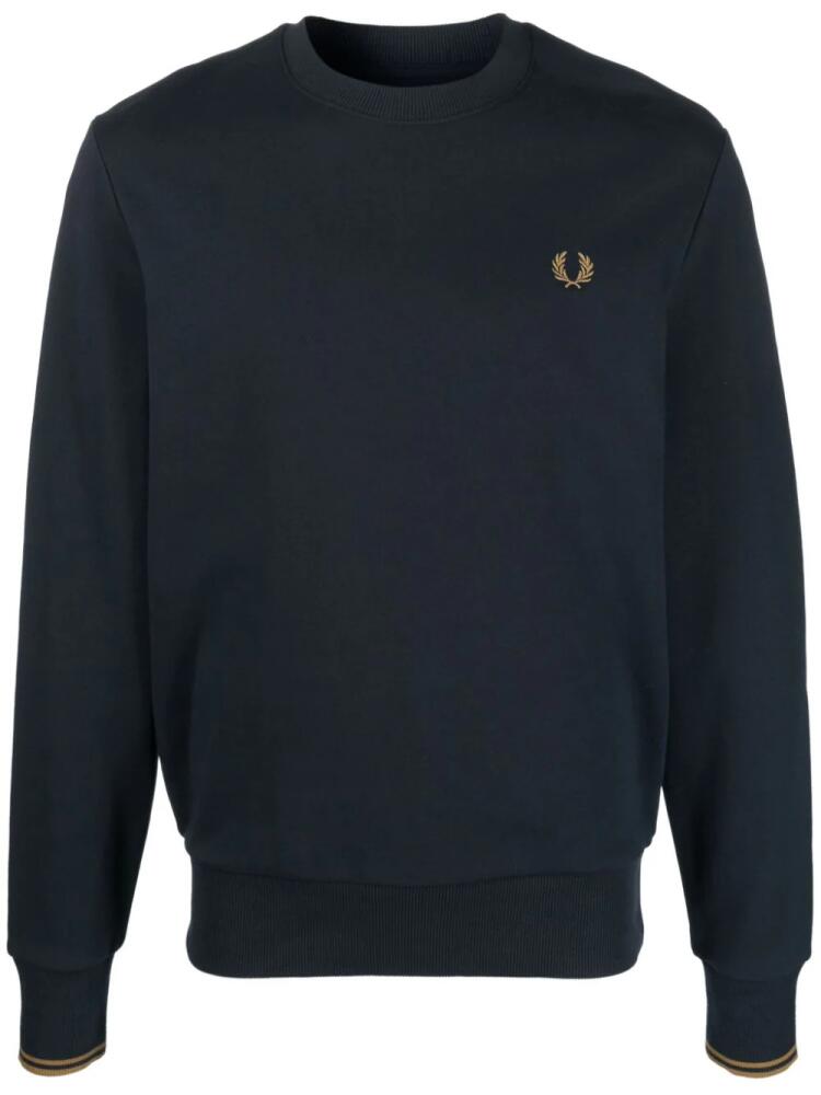 Fred Perry logo-embroidered cotton sweatshirt - Blue Cover