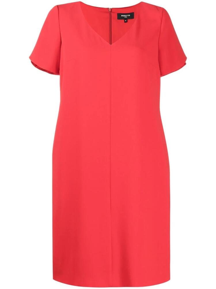 Paule Ka Envers crepe mini shift dress - Red Cover