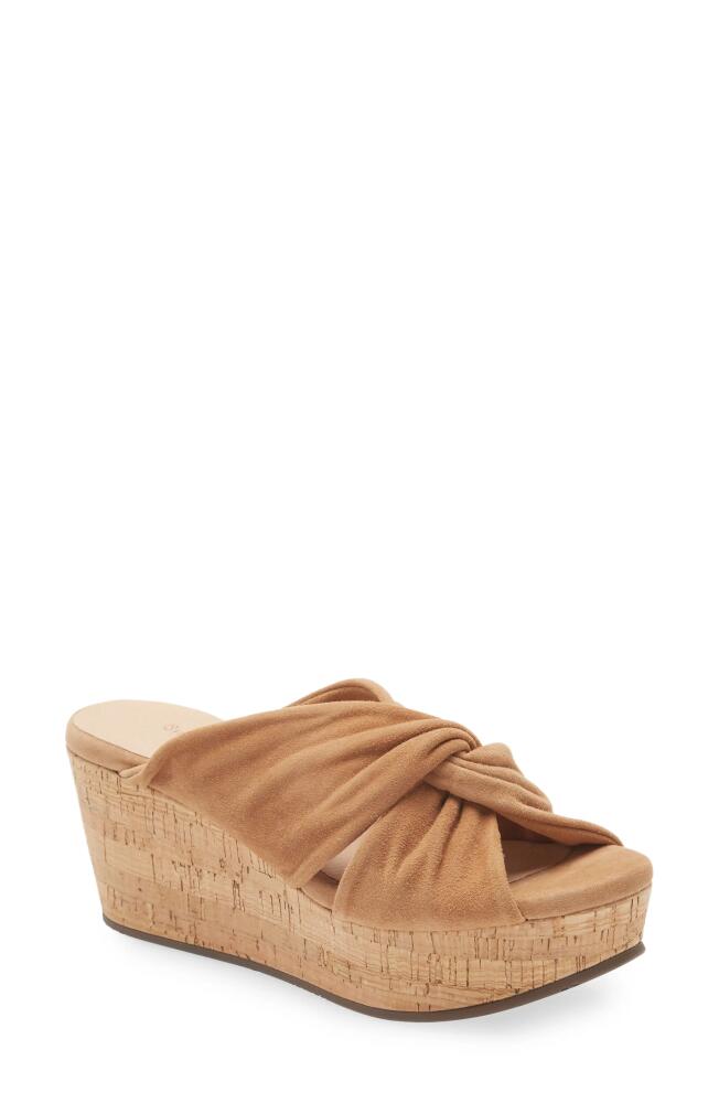 Chocolat Blu Wiley Platform Wedge Sandal in Tan Suede Cover