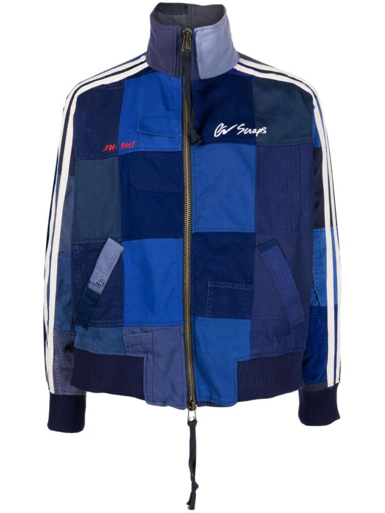 Greg Lauren logo-embroidered patchwork jacket - Blue Cover