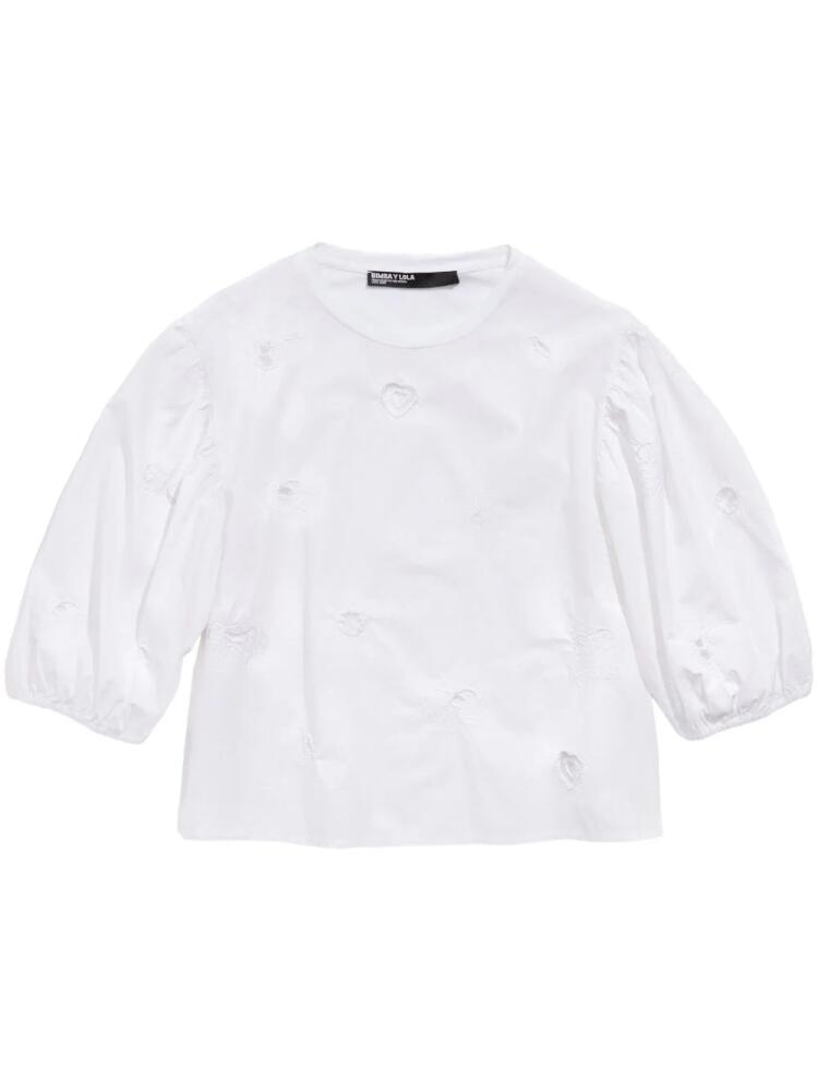 Bimba y Lola embroidered cotton blouse - White Cover