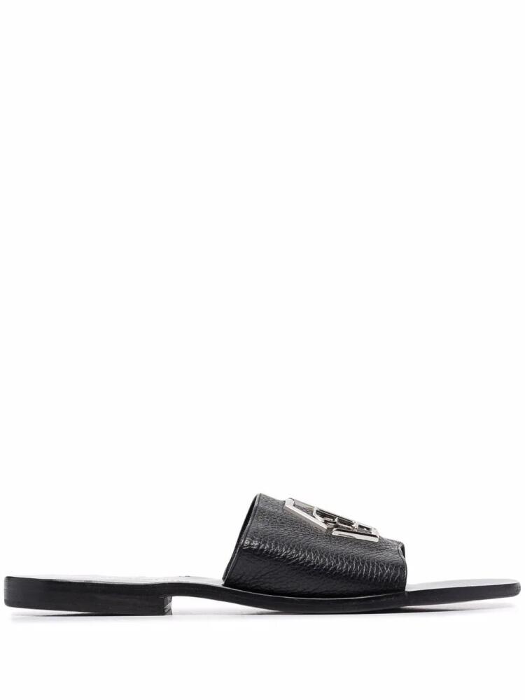 Philipp Plein logo plaque sandals - Black Cover