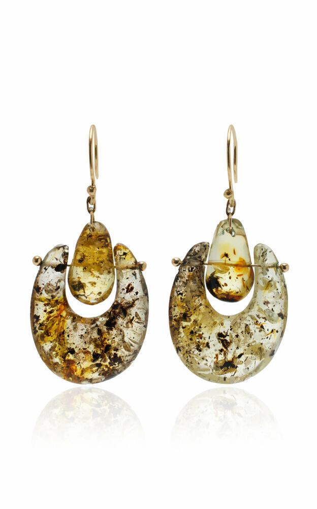 Ten Thousand Things - Small O'Keefe 18K Yellow Gold Amber Earrings - Brown - Gifts For Her Cover