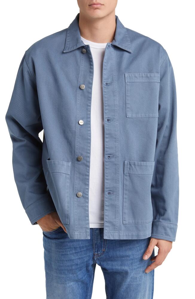 FORET Heyday Organic Cotton Twill Overshirt in Vintage Blue Cover