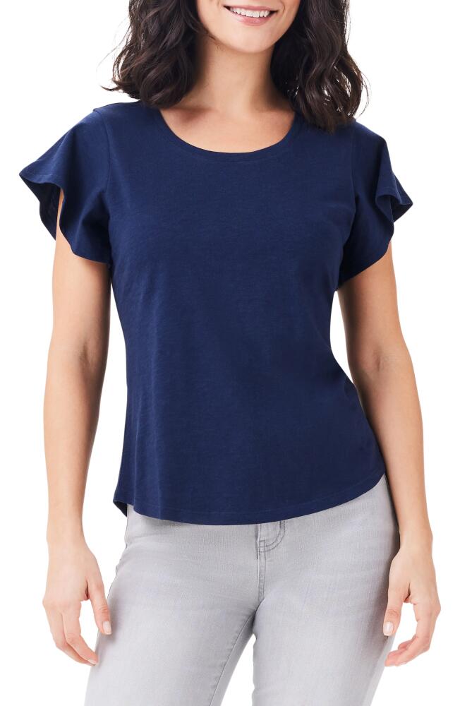 NZT by NIC+ZOE Flutter Sleeve Cotton T-Shirt in Dark Indigo Cover