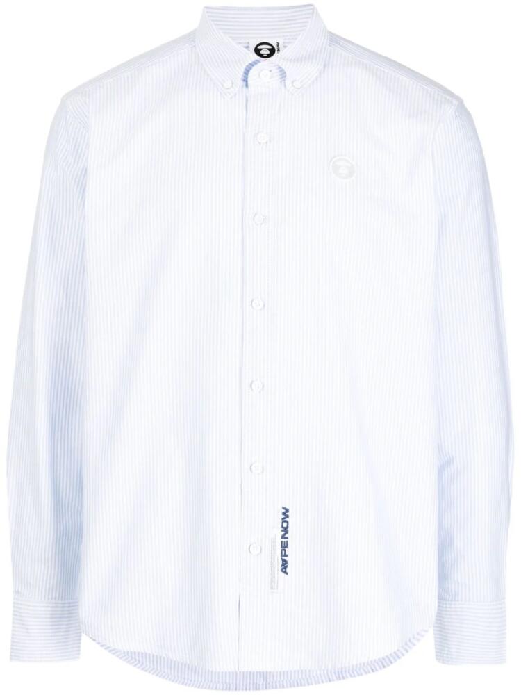 AAPE BY *A BATHING APE® long-sleeve button-fastening shirt - Blue Cover