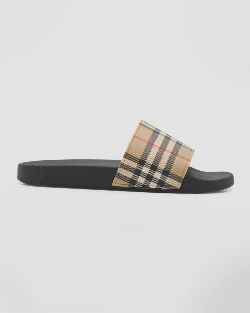 Burberry Men's Furley Check Slides Cover