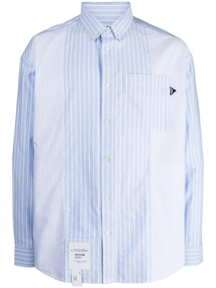 Musium Div. pinstripe-pattern long-sleeve shirt - Blue Cover