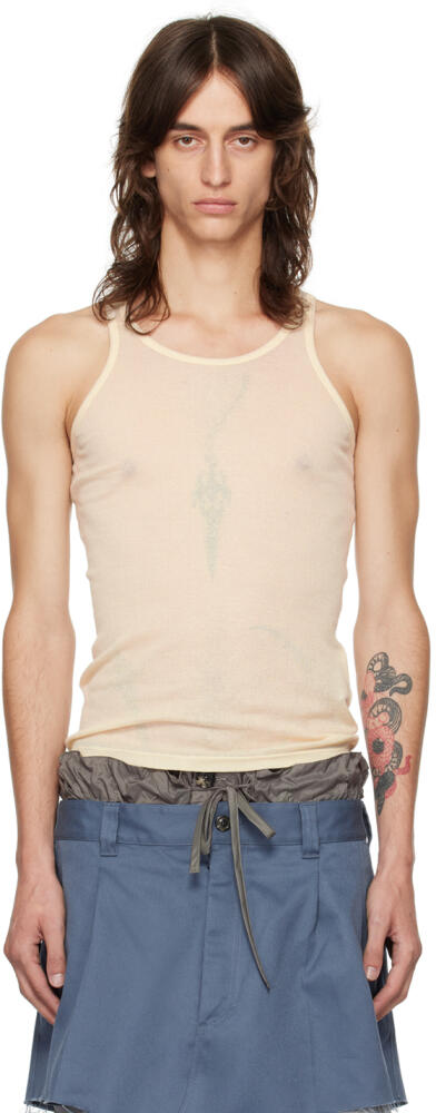 Maison Margiela Beige Semi-Sheer Tank Top Cover