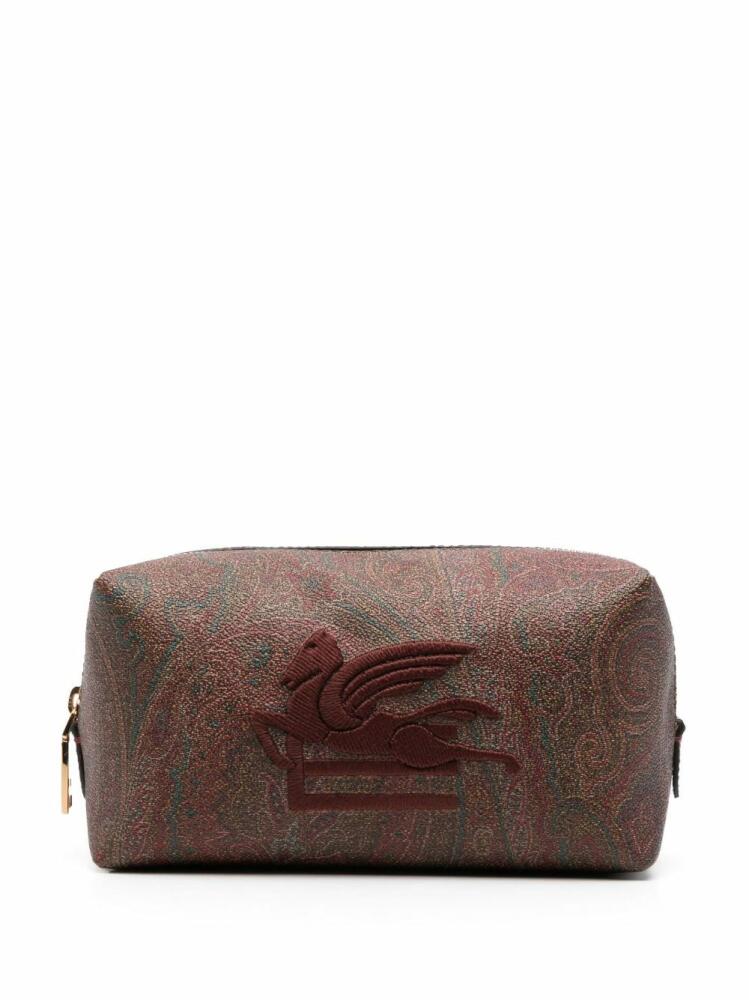 ETRO logo-embroidered paisley wash bag - Brown Cover