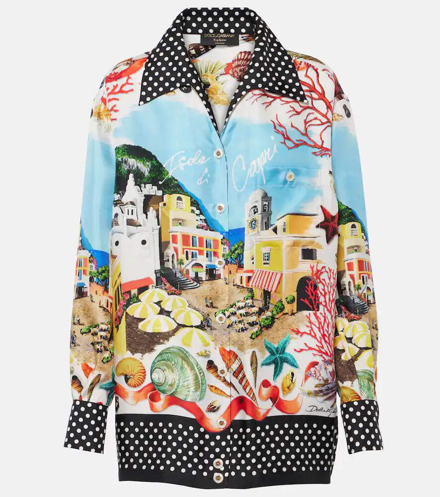 Dolce & Gabbana Capri printed silk satin shirt Cover