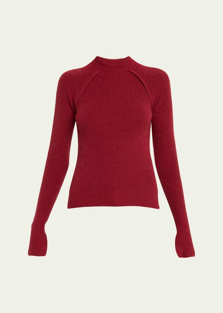 SaSuPhi Marine Thumbhole Ribbed Cashmere Sweater Cover