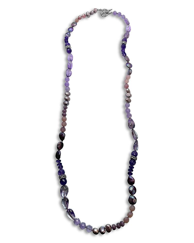 Stephen Dweck Sterling Silver Terraquatic Multi Gemstone Long Statement Necklace, 36 Cover