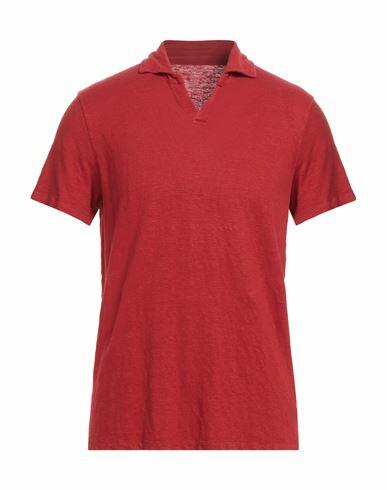 Majestic Filatures Man Polo shirt Red Linen, Elastane Cover