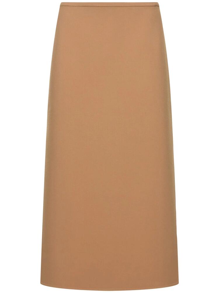 MICHAEL KORS COLLECTION Wool Stretch Side Slit Midi Skirt Cover