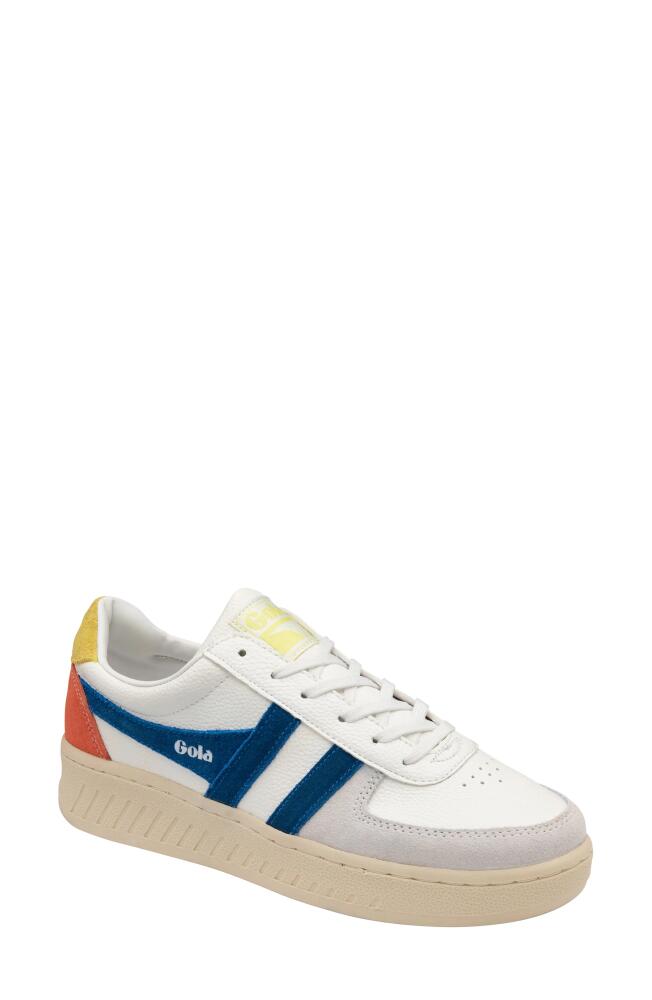 Gola Classics Grandslam Trident Sneaker in White/Marine Blue/Limelight Cover