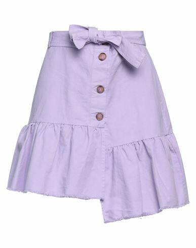 Kaos Jeans Woman Mini skirt Light purple Cotton Cover