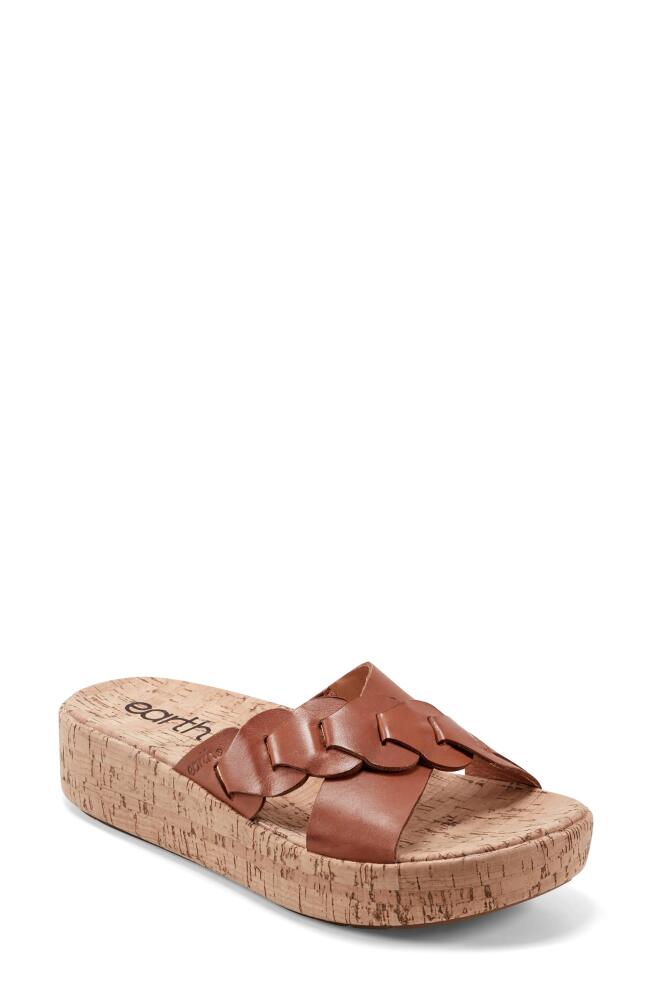 Earth Scotti Platform Slide Sandal in Dark Natural Cover