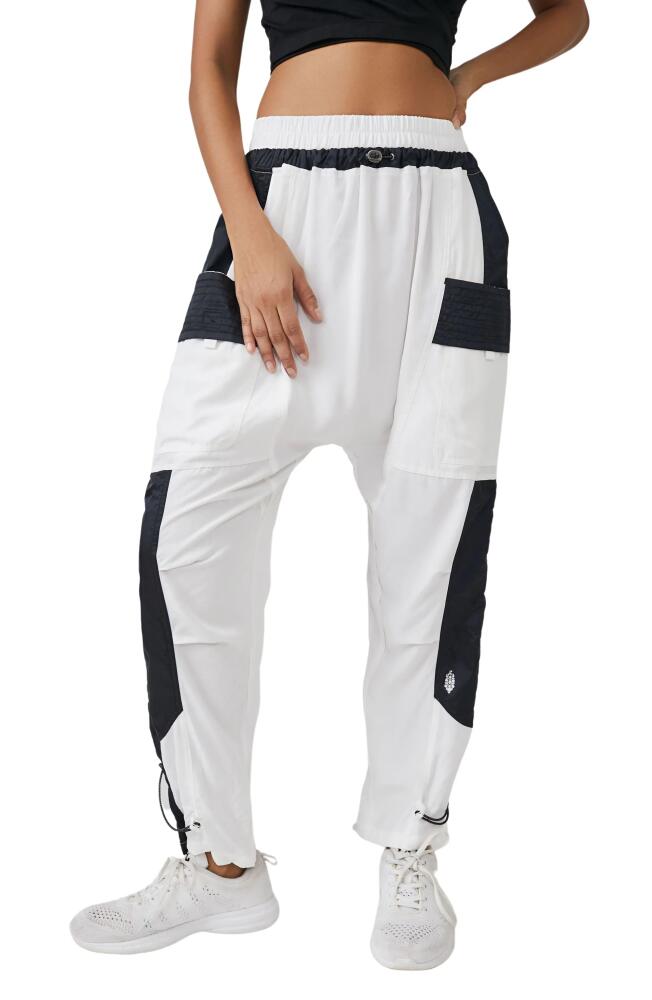 FP Movement by Free People Tricked Out Colorblock Cargo Pants in White Combo Cover