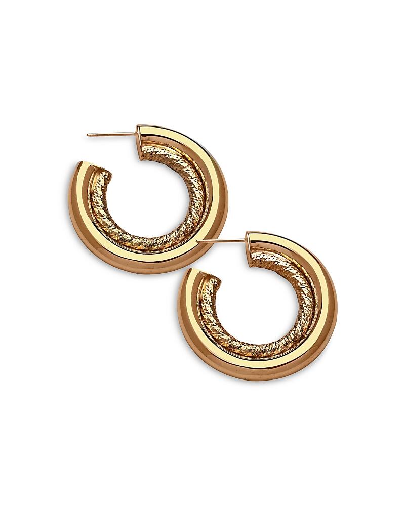 Jennifer Zeuner Juniper Double Row Hoop Earrings in 18K Gold Plated Sterling Silver Cover