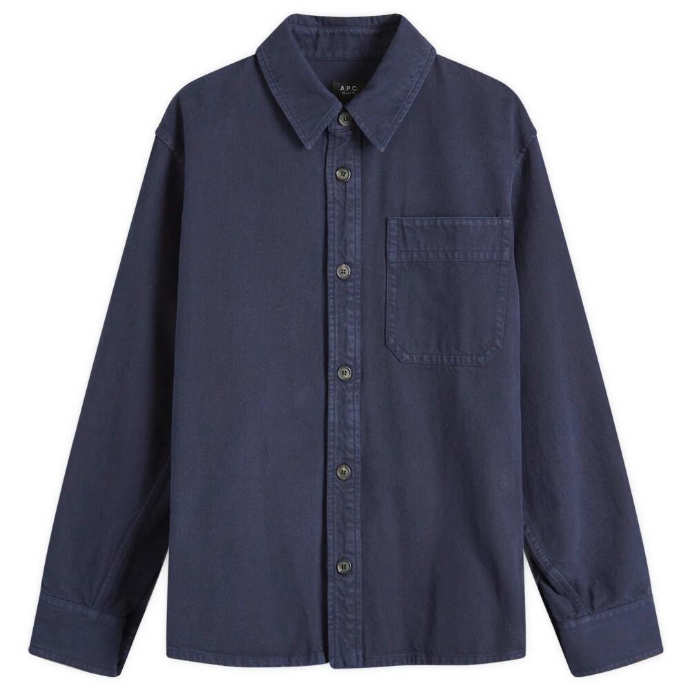 A.P.C. Men's Basile Denim Overshirt in Dark Navy Cover