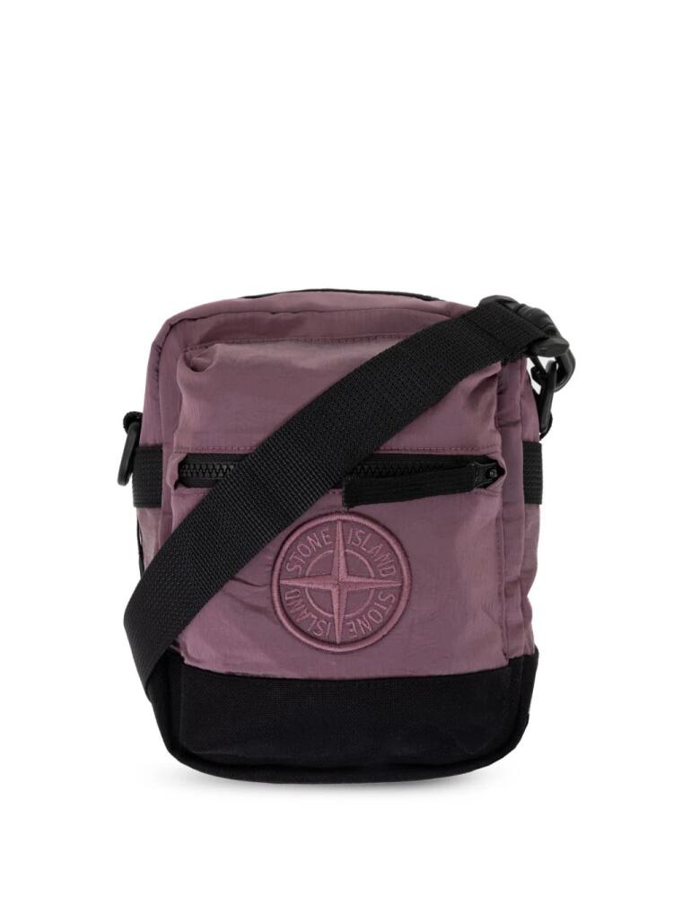 Stone Island Compass-motif messenger bag - Pink Cover