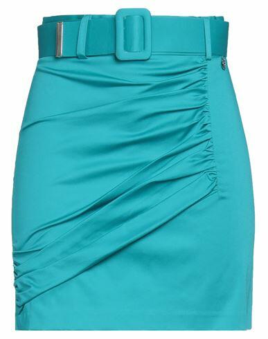 Relish Woman Mini skirt Emerald green Cotton, Elastane Cover