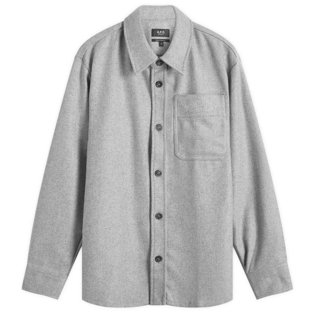 A.P.C. Men's Basile Wool Overshirt in Heather Grey Cover