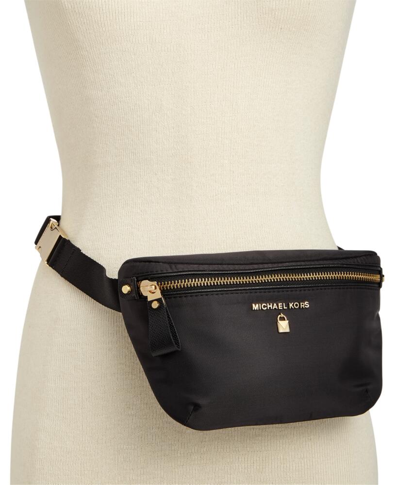 Michael Michael Kors Nylon Fanny Pack, Created for Macy's - Black, Gold-Tone Cover