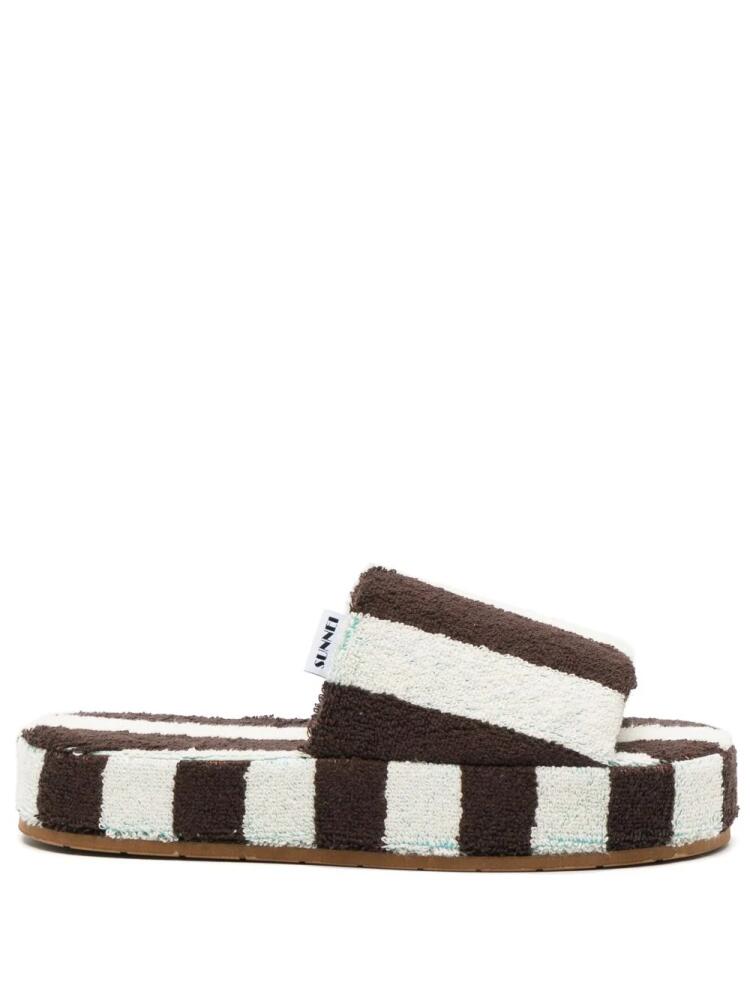 Sunnei Dreamy stripe-detail slides - Brown Cover