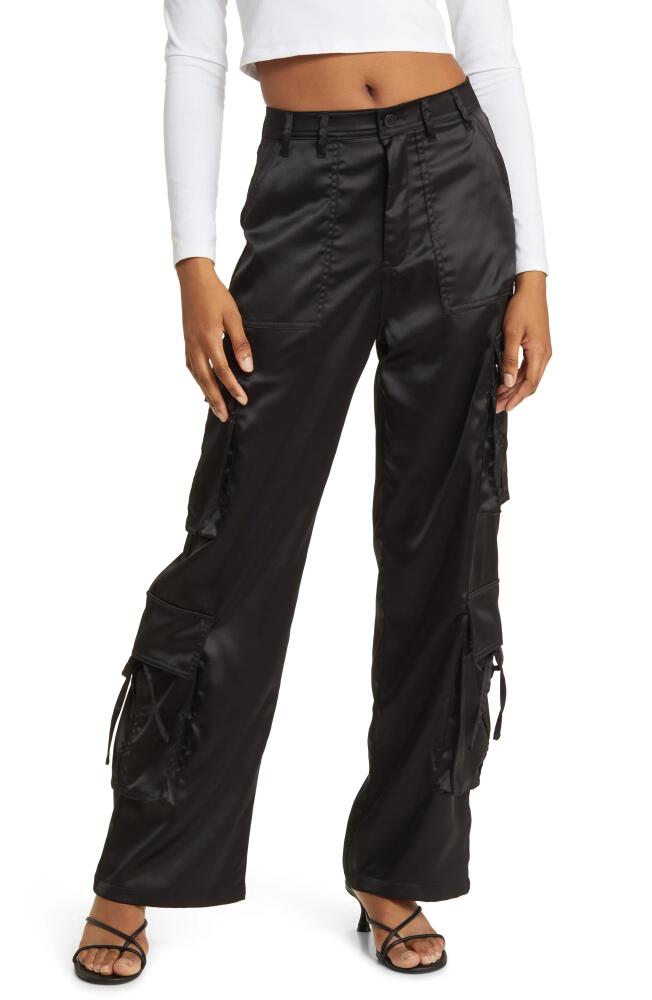 BLANKNYC Franklin Satin Cargo Pants in Night Is Young Cover