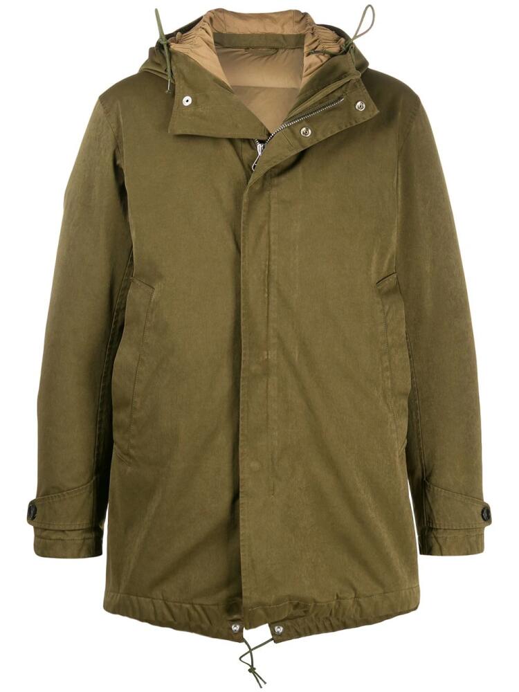 Ten C hooded padded coat - Green Cover