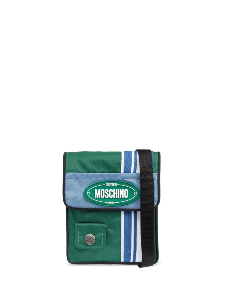 Moschino logo-patch shoulder bag - Green Cover