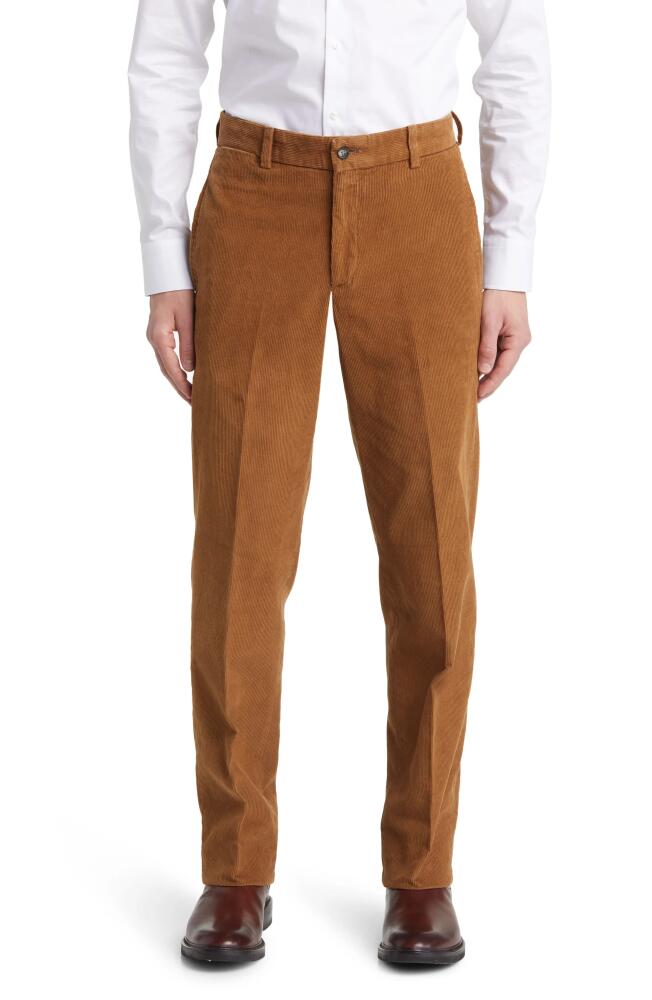 Berle Flat Front Corduroy Dress Pants in Tobacco Cover