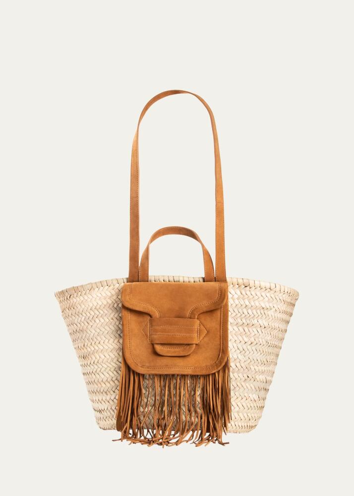 Pierre Hardy Alha Fringe Raffia and Suede Tote Bag Cover