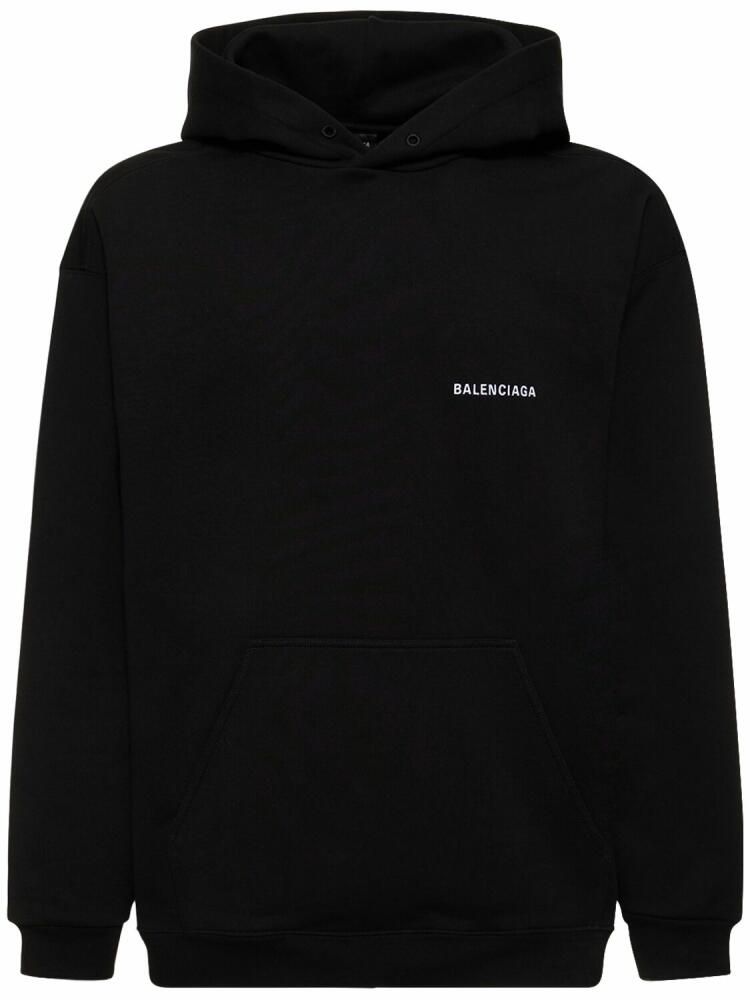 BALENCIAGA Logo Embroidery Cotton Hoodie Cover